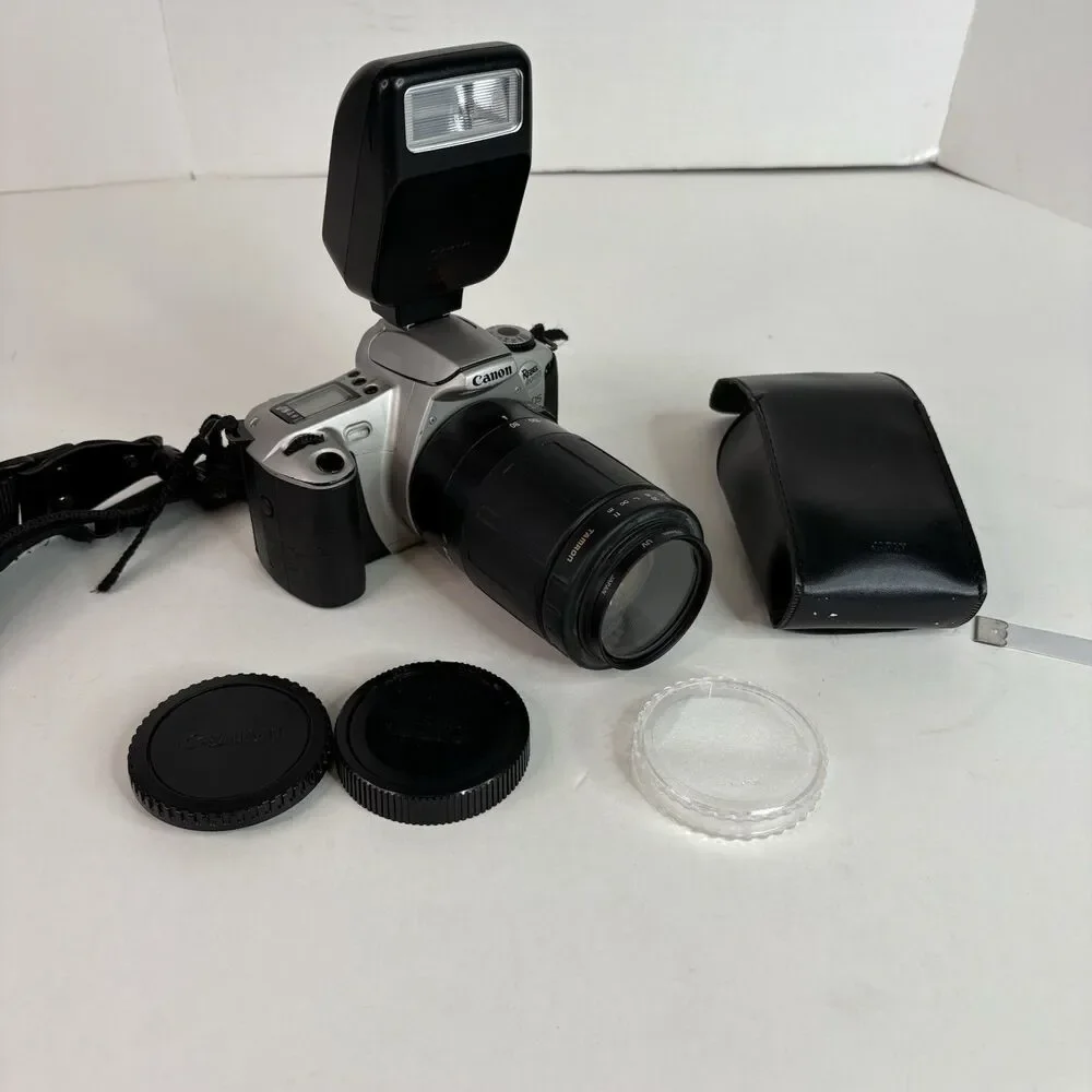 Vintage Canon Rebel 2000 Eos, With Flash And Zoom 80-200mm 1:4.5-5.6 Lens, UV